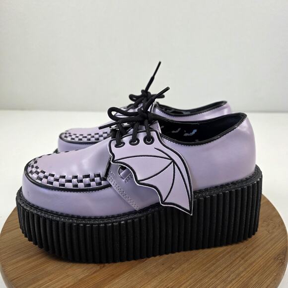 Demonia Creeper Shoes Womens Size 9 Purple Bat Wing Platform Gothic Creeper-205 - Picture 1 of 15